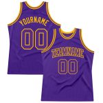 Personalized Purple Purple-Gold Authentic Throwback Basketball Jersey