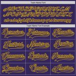 Personalized Purple Purple-Gold Hockey Jersey Team Custom Name and Number