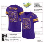 Personalized Purple Purple-Gold Mesh Authentic Football Jersey Team Custom Name and Number