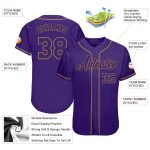 Personalized Purple Purple-Old Gold Authentic Baseball Jersey