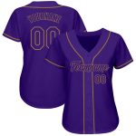 Personalized Purple Purple-Old Gold Authentic Baseball Jersey