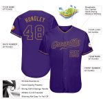 Personalized Purple Purple-Old Gold Authentic Baseball Jersey Team Custom Name and Number