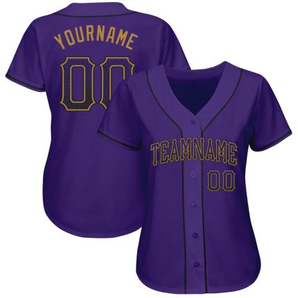 Personalized Purple Purple-Old Gold Authentic Drift Fashion Baseball Jersey Team Custom Name and Number