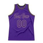Personalized Purple Purple-Old Gold Authentic Throwback Basketball Jersey Team Custom Name and Number