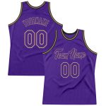 Personalized Purple Purple-Old Gold Authentic Throwback Basketball Jersey Team Custom Name and Number