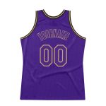 Personalized Purple Purple-Old Gold Authentic Throwback Basketball Jersey Team Custom Name and Number