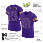 Personalized Purple Purple-Old Gold Mesh Authentic Football Jersey Team Custom Name and Number