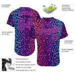 Personalized Purple Purple-Pink 3D Pattern Design Leopard Authentic Baseball Jersey