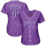 Personalized Purple Purple-White 3D Pattern Design Authentic Baseball Jersey Team Custom Name and Number