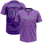 Personalized Purple Purple-White 3D Pattern Two-Button Unisex Softball Jersey Team Custom Name and Number