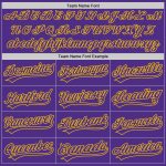 Personalized Purple Purple-Yellow Two-Button Unisex Softball Jersey Team Custom Name and Number