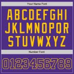 Personalized Purple Purple-Yellow Two-Button Unisex Softball Jersey Team Custom Name and Number