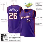 Personalized Purple Red-Black Authentic Throwback Basketball Jersey Team Custom Name and Number