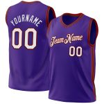 Personalized Purple Red-Black Authentic Throwback Basketball Jersey Team Custom Name and Number