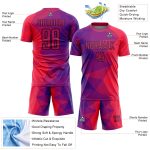 Personalized Purple Red-Black Geometric Shapes Sublimation Soccer Uniform Jersey Team Custom Name and Number