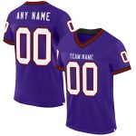 Personalized Purple Red-Black Mesh Authentic Throwback Football Jersey Team Custom Name and Number