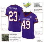 Personalized Purple Red-Black Mesh Authentic Throwback Football Jersey Team Custom Name and Number