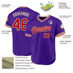 Personalized Purple Red-Cream Authentic Throwback Baseball Jersey Team Custom Name and Number