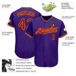 Personalized Purple Red-Gold Authentic Baseball Jersey Team Custom Name and Number