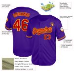 Personalized Purple Red-Gold Mesh Authentic Throwback Baseball Jersey Team Custom Name and Number