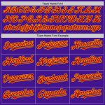Personalized Purple Red-Gold Mesh Authentic Throwback Baseball Jersey Team Custom Name and Number