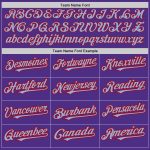 Personalized Purple Red-Light Blue Pinstripe Authentic Split Fashion Baseball Jersey Team Custom Name and Number