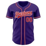 Personalized Purple Red-White Authentic Baseball Jersey