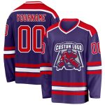 Personalized Purple Red-White Hockey Jersey Team Custom Name and Number