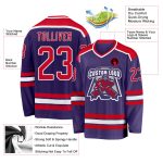 Personalized Purple Red-White Hockey Jersey Team Custom Name and Number