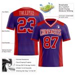 Personalized Purple Red-White Mesh Authentic Football Jersey Team Custom Name and Number