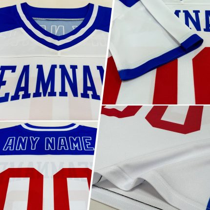 Personalized Purple Red-White Mesh Authentic Football Jersey Team Custom Name and Number