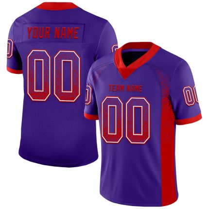 Personalized Purple Red-White Mesh Drift Fashion Football Jersey Team Custom Name and Number