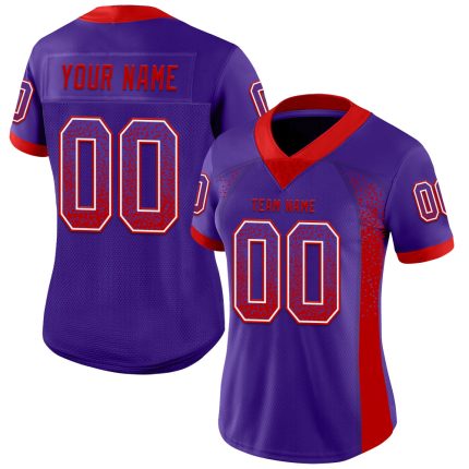 Personalized Purple Red-White Mesh Drift Fashion Football Jersey Team Custom Name and Number