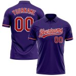 Personalized Purple Red-White Performance Vapor Golf Polo Shirt Team Custom Name and Number