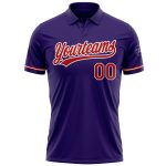 Personalized Purple Red-White Performance Vapor Golf Polo Shirt Team Custom Name and Number