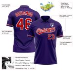 Personalized Purple Red-White Performance Vapor Golf Polo Shirt Team Custom Name and Number