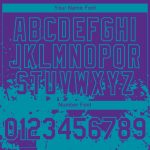 Personalized Purple Teal 3D Pattern Design Abstract Splash Grunge Art Authentic Baseball Jersey Team Custom Name and Number