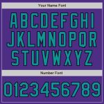 Personalized Purple Teal-Black Bomber Full-Snap Varsity Letterman Jacket Team Custom Name and Number