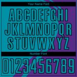 Personalized Purple Teal-Black Curve Lines Sublimation Soccer Uniform Jersey Team Custom Name and Number
