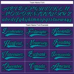 Personalized Purple Teal-Black Hockey Lace Neck Jersey Team Custom Name and Number
