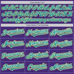 Personalized Purple Teal-Gold Authentic Two Tone Baseball Jersey Team Custom Name and Number