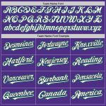 Personalized Purple Teal Pinstripe White-Black Two-Button Unisex Softball Jersey Team Custom Name and Number