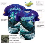 Personalized Purple Teal-White 3D Pattern Design Mountains Authentic Baseball Jersey Team Custom Name and Number