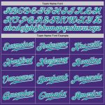 Personalized Purple Teal-White Authentic Baseball Jersey Team Custom Name and Number