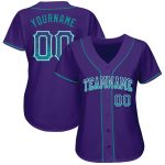 Personalized Purple Teal-White Authentic Drift Fashion Baseball Jersey Team Custom Name and Number
