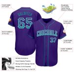 Personalized Purple Teal-White Authentic Drift Fashion Baseball Jersey Team Custom Name and Number
