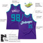 Personalized Purple Teal-White Authentic Throwback Basketball Jersey Team Custom Name and Number