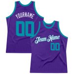 Personalized Purple Teal-White Authentic Throwback Basketball Jersey Team Custom Name and Number
