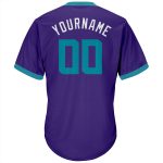 Personalized Purple Teal-White Authentic Throwback Rib-Knit Baseball Jersey Shirt Team Custom Name and Number