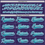 Personalized Purple Teal-White Hockey Jersey Team Custom Name and Number